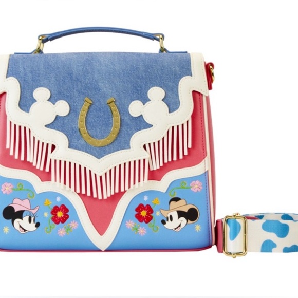 Loungefly Handbags - Disney Loungefly Western Mickey & Minnie Fringe Crossbody Bag Cowboy Cowgirl NWT